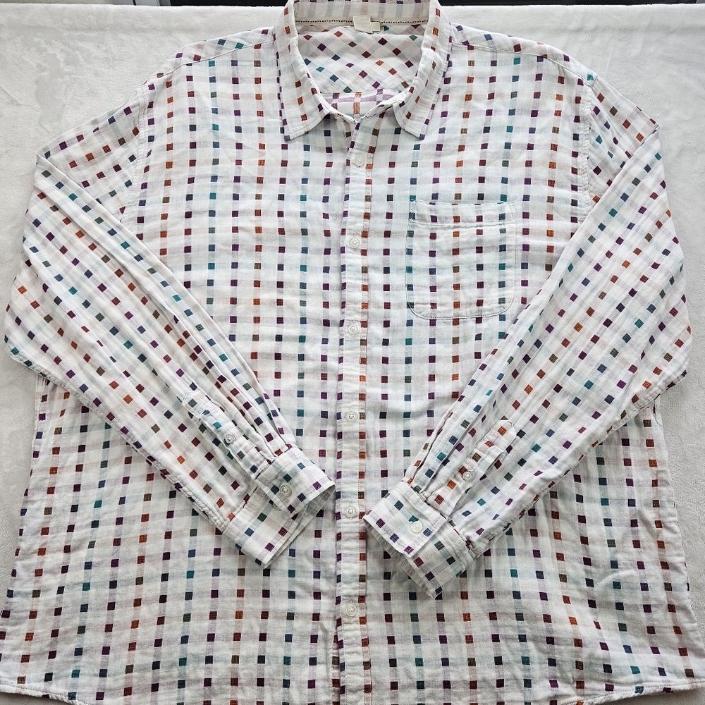 Carbon To Cobalt Cotton Long shirt button down Size XXL